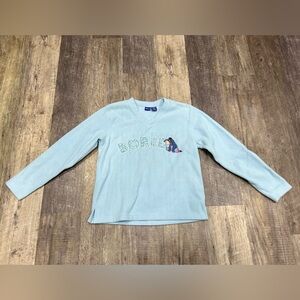 Juniors Sz. M Disney Eyore Fleece Pullover Crewneck color Blue